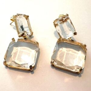 Crystal and gold dangle earrings